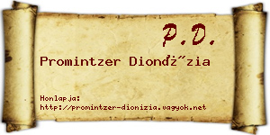 Promintzer Dionízia névjegykártya